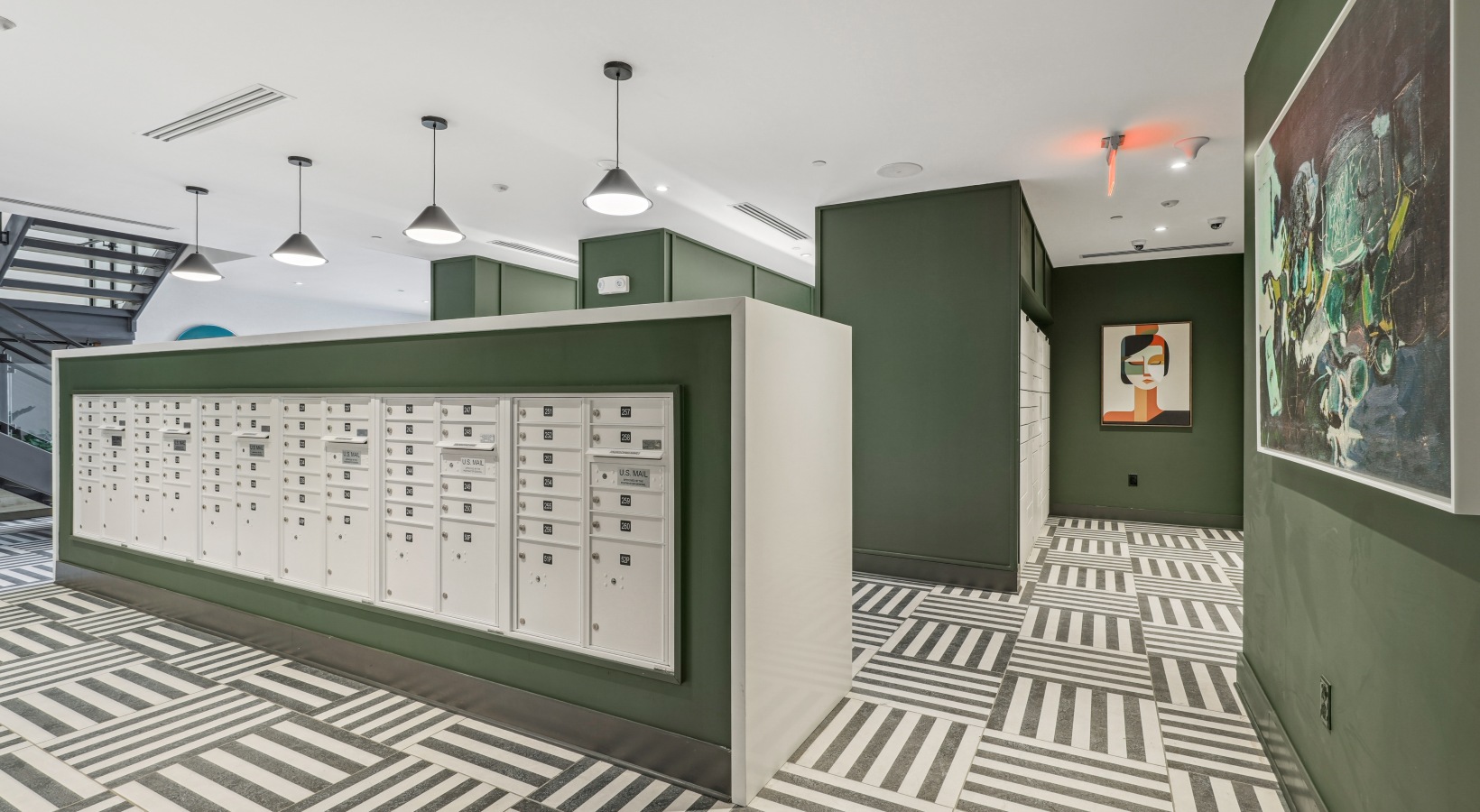 A gym with weights and benches.