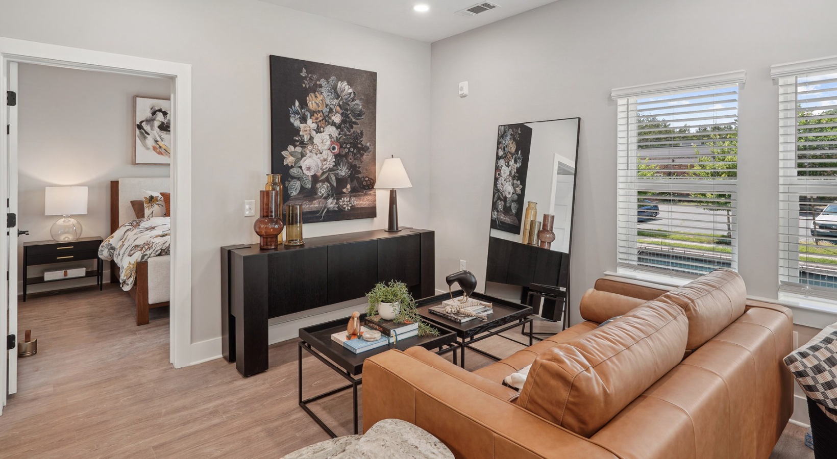 Open space living area with natural lighting
